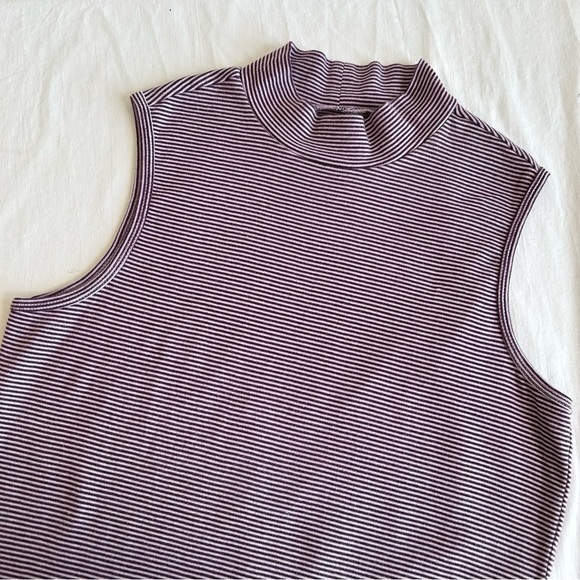 Eddie Bauer Stripe Sleeveless Mock Neck Tank Top - Picture 5 of 11